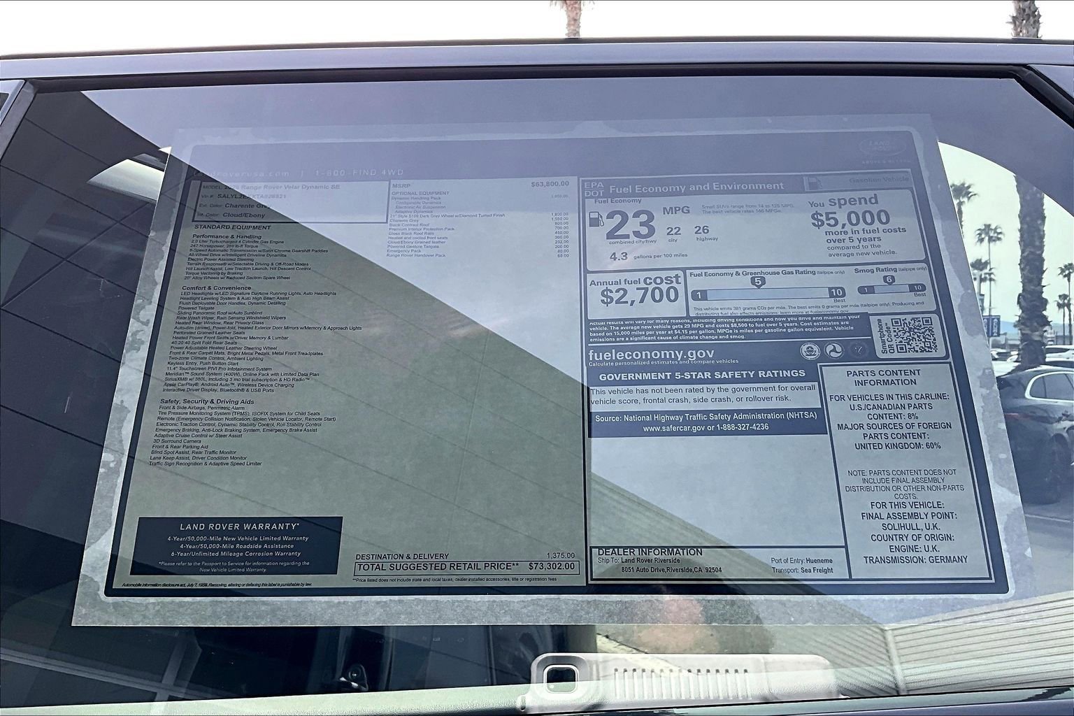 New 2026 Land Rover Range Rover Velar Dynamic SE image 14