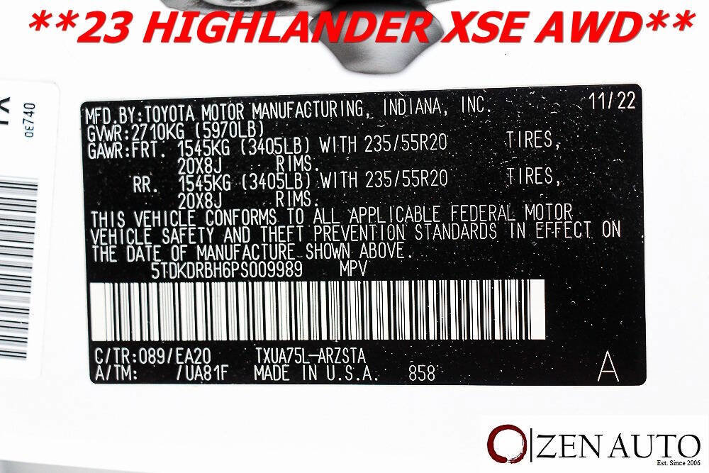 Used 2023 Toyota Highlander XSE AWD/4WD image 69
