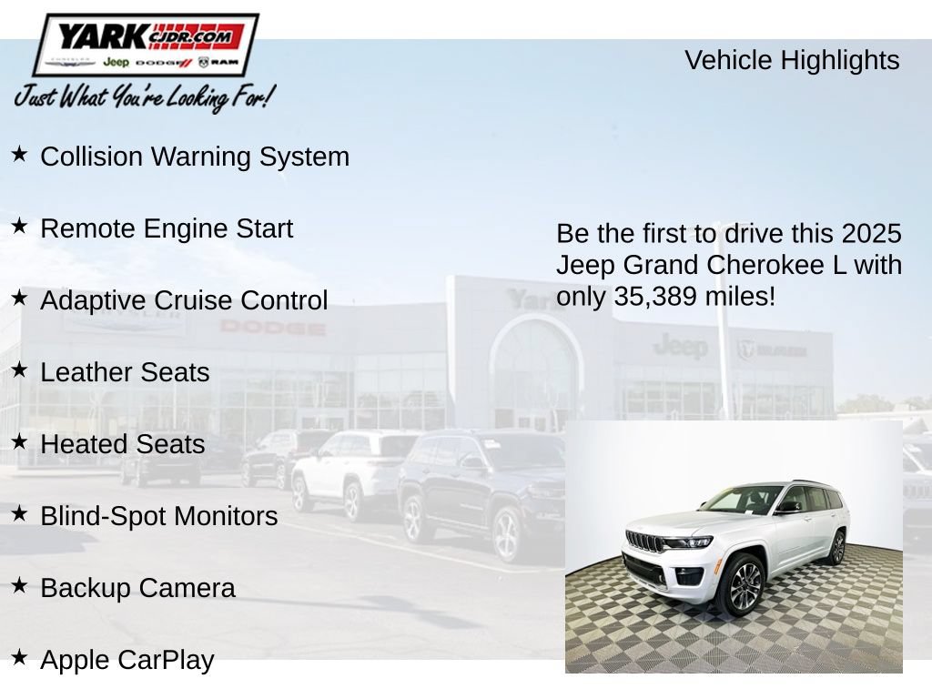 Certified 2025 Jeep Grand Cherokee L Overland w/ Rear Seat Video Group I AWD/4WD image 13