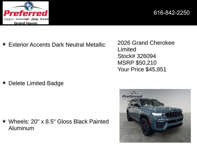 New 2026 Jeep Grand Cherokee Limited w/ Limited Altitude Package image 12