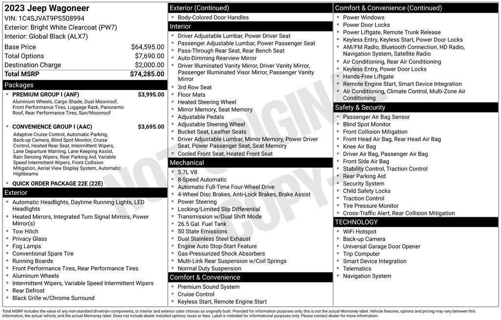 Used 2023 Jeep Wagoneer 4WD w/ Premium Group I image 8