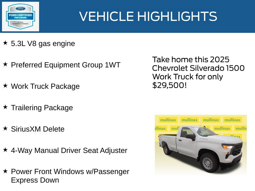 Used 2025 Chevrolet Silverado 1500 W/T w/ Trailering Package AWD/4WD image 23
