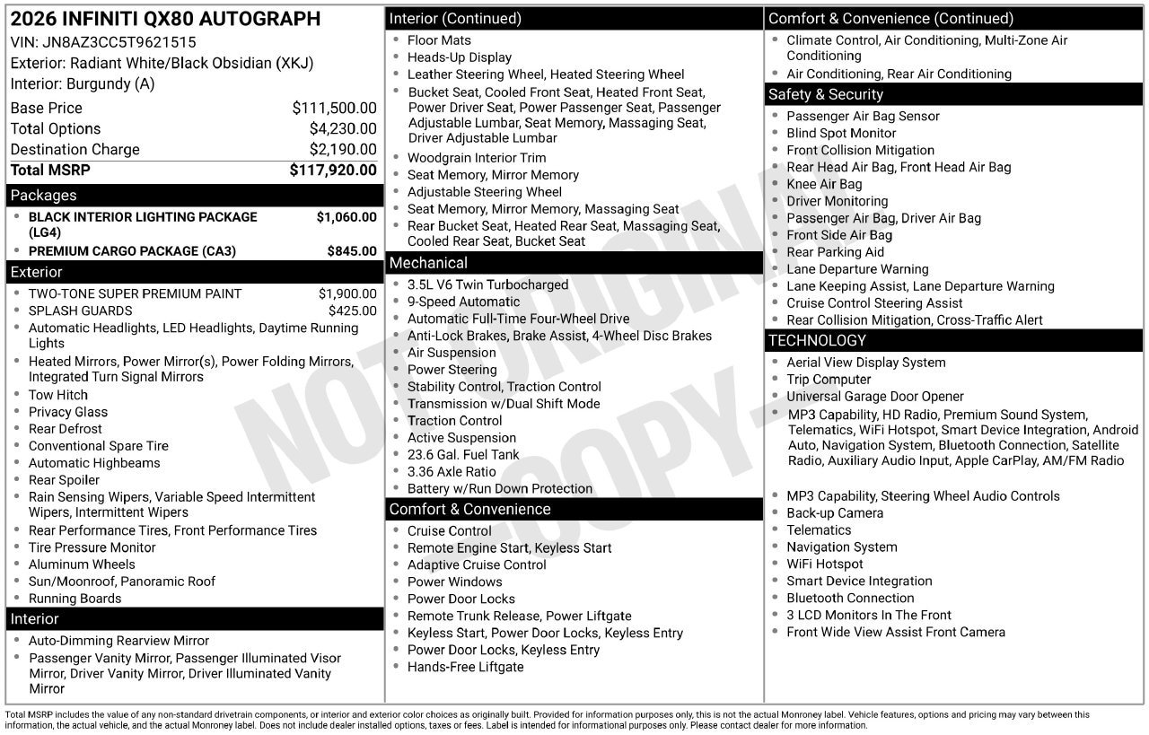 Certified 2026 INFINITI QX80 Autograph AWD/4WD image 33