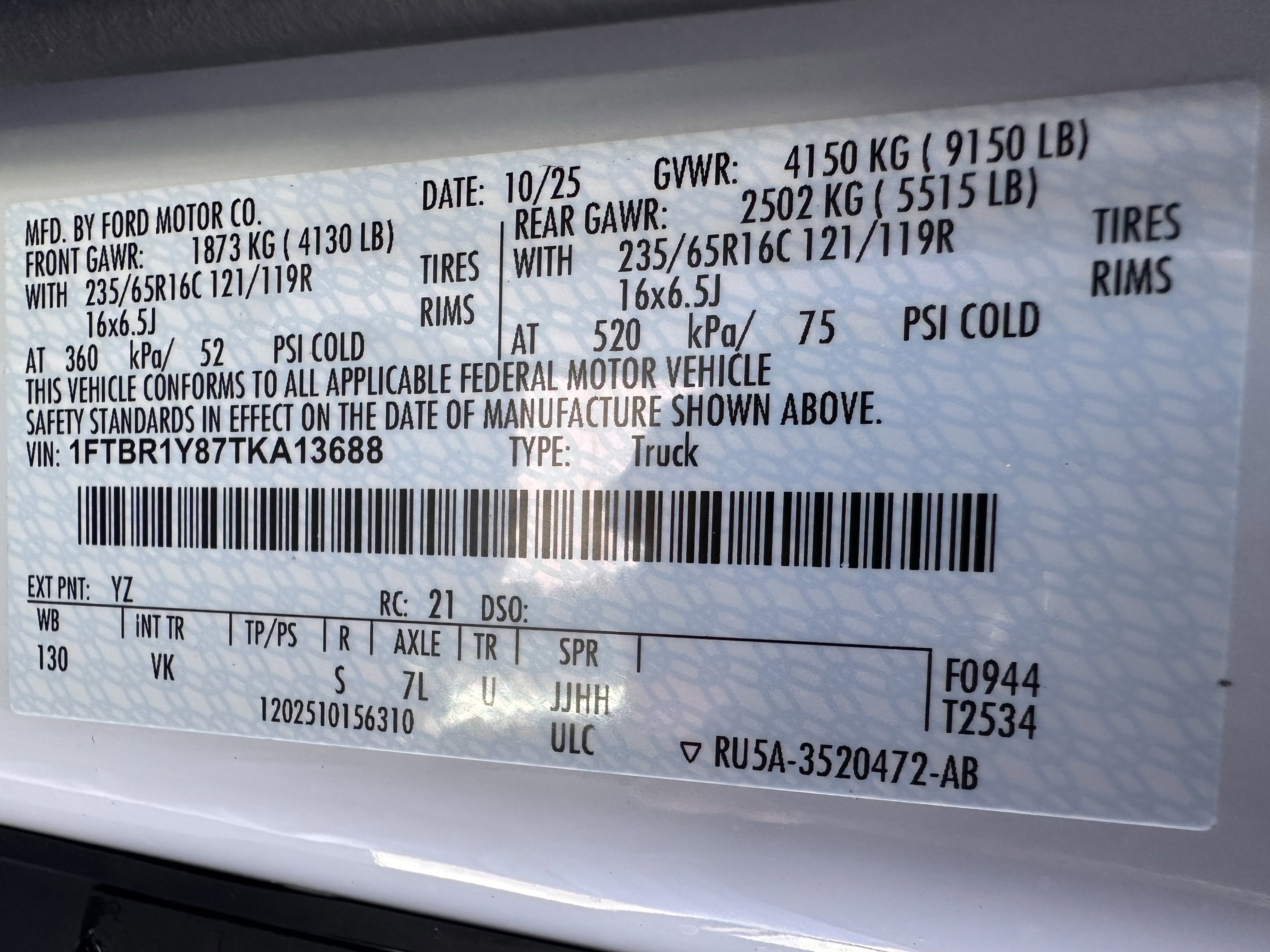 New 2026 Ford Transit 250 XL w/ Exterior Upgrade Package image 21