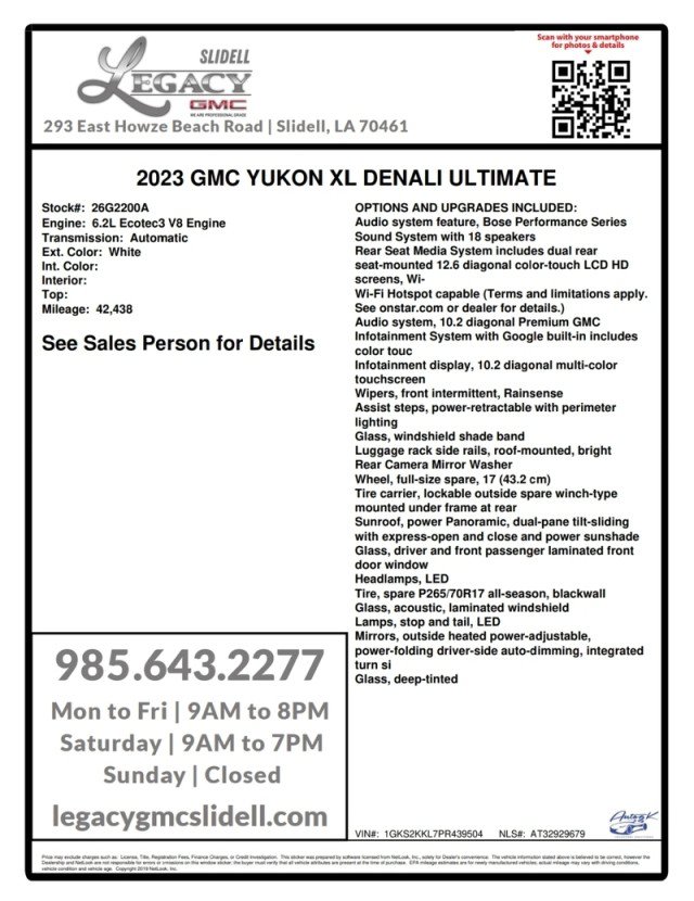 Used 2023 GMC Yukon XL Denali Ultimate AWD/4WD image 35