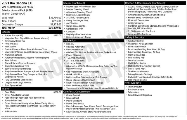 Used 2021 Kia Sedona EX image 30