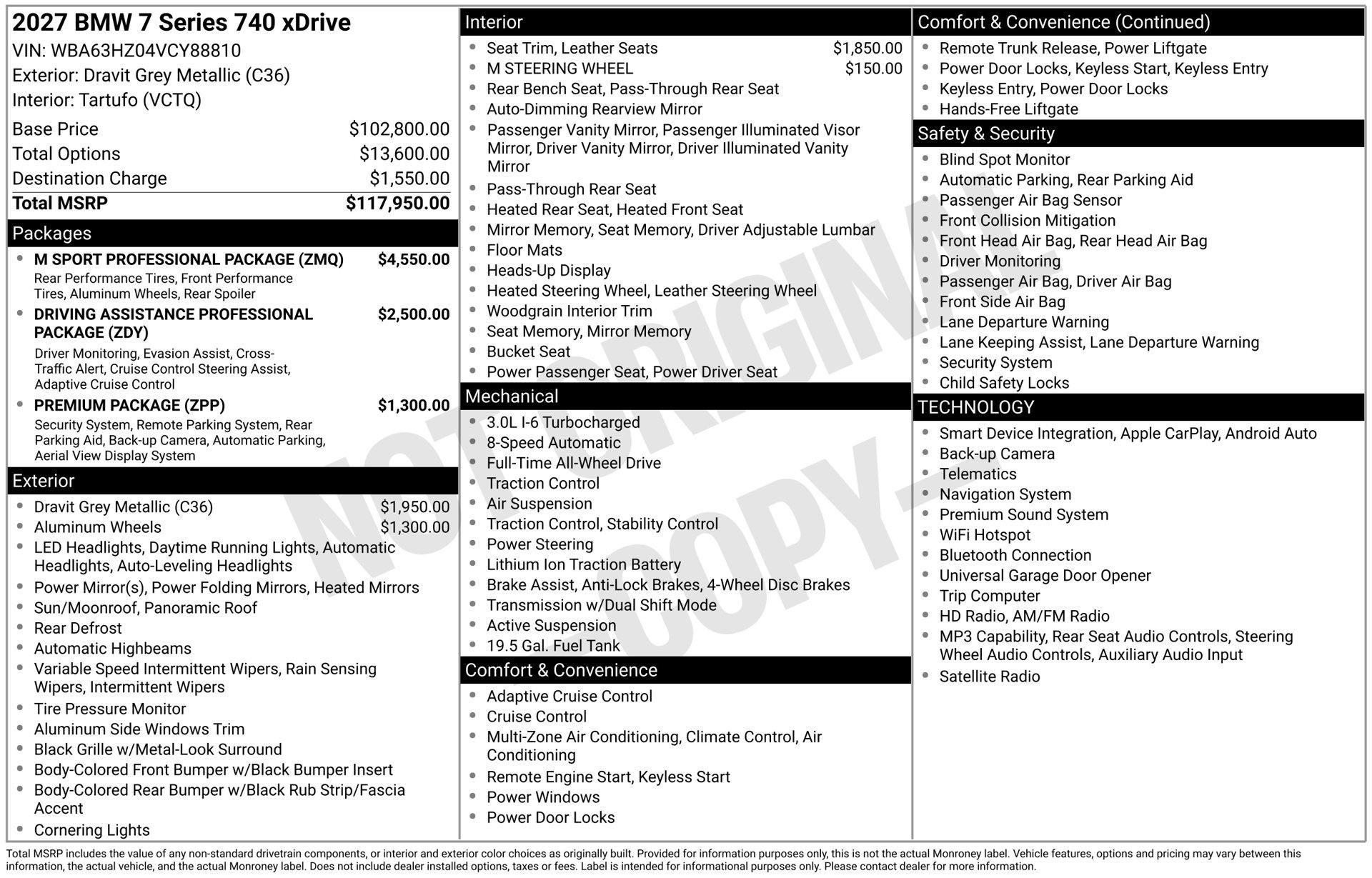 New 2027 BMW 740i xDrive w/ M Sport Professional Package AWD/4WD image 11