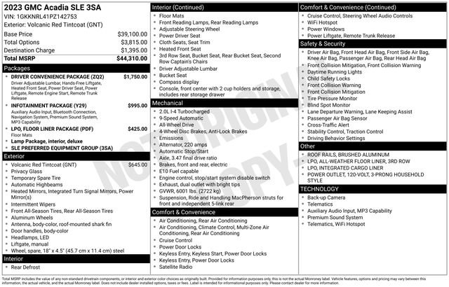 Used 2023 GMC Acadia SLE w/ Driver Convenience Package AWD/4WD image 5