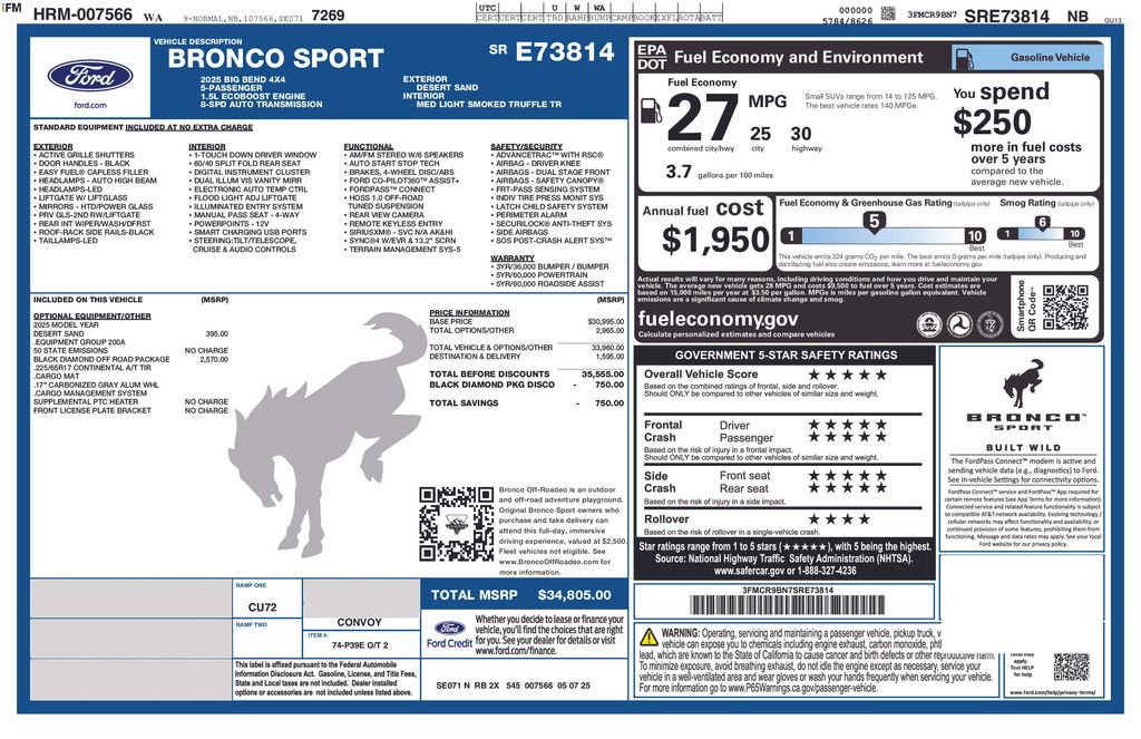 New 2025 Ford Bronco Sport Big Bend image 1