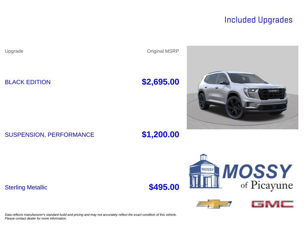 New 2026 GMC Acadia Elevation w/ Black Edition FWD image 10