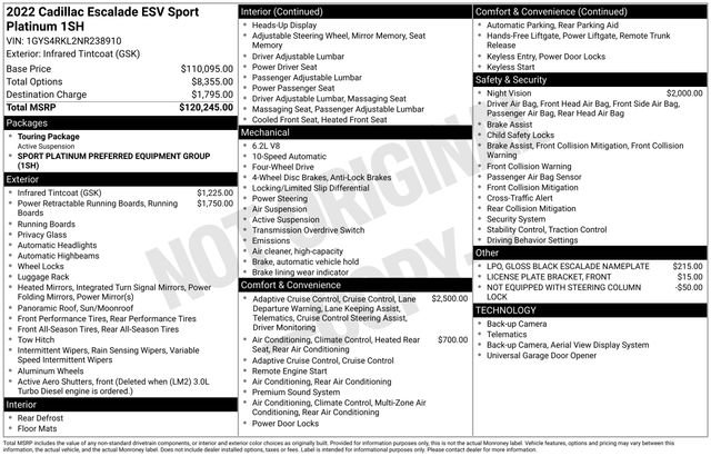 Used 2022 Cadillac Escalade ESV Sport Platinum image 37