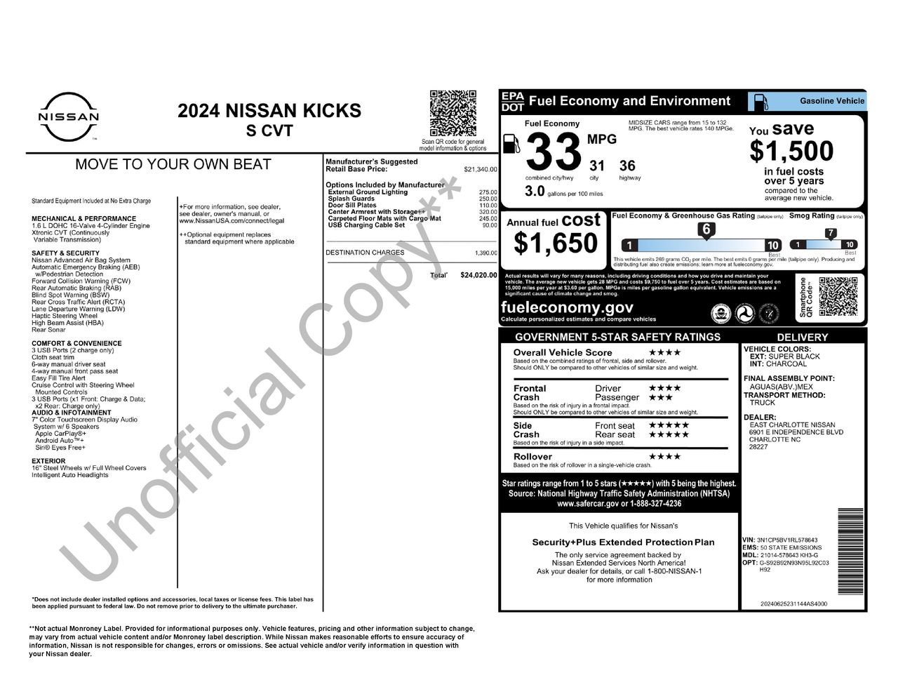 Used 2024 Nissan Kicks S FWD image 9