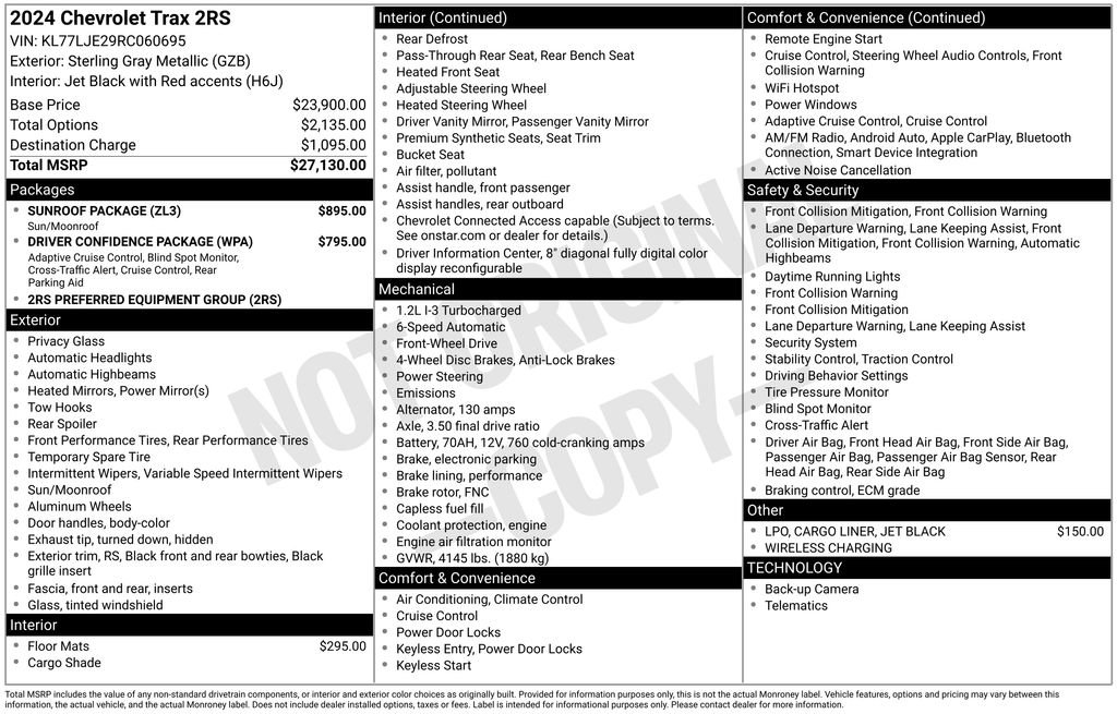 Used 2024 Chevrolet Trax RS w/ Sunroof Package image 11