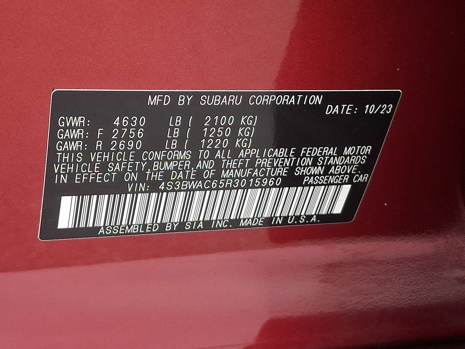 Certified 2024 Subaru Legacy Premium AWD/4WD image 26