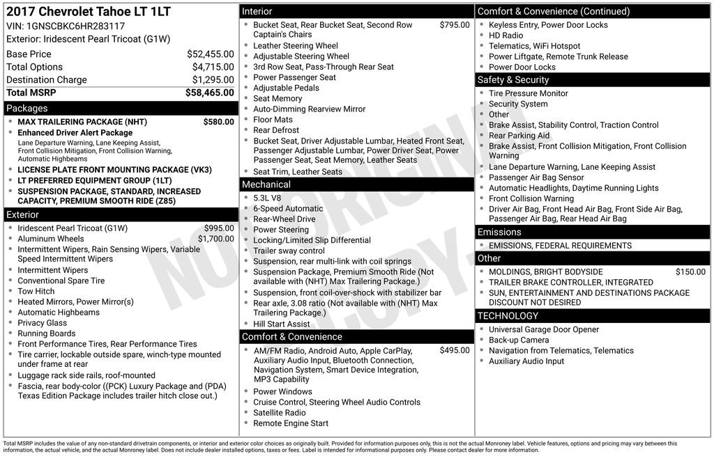 Used 2017 Chevrolet Tahoe LT w/ Max Trailering Package image 10