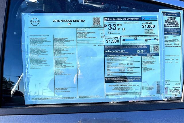 New 2026 Nissan Sentra SV w/ Floor Mat Package image 12