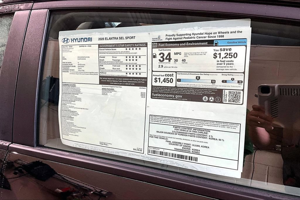 New 2026 Hyundai Elantra Sport FWD image 15
