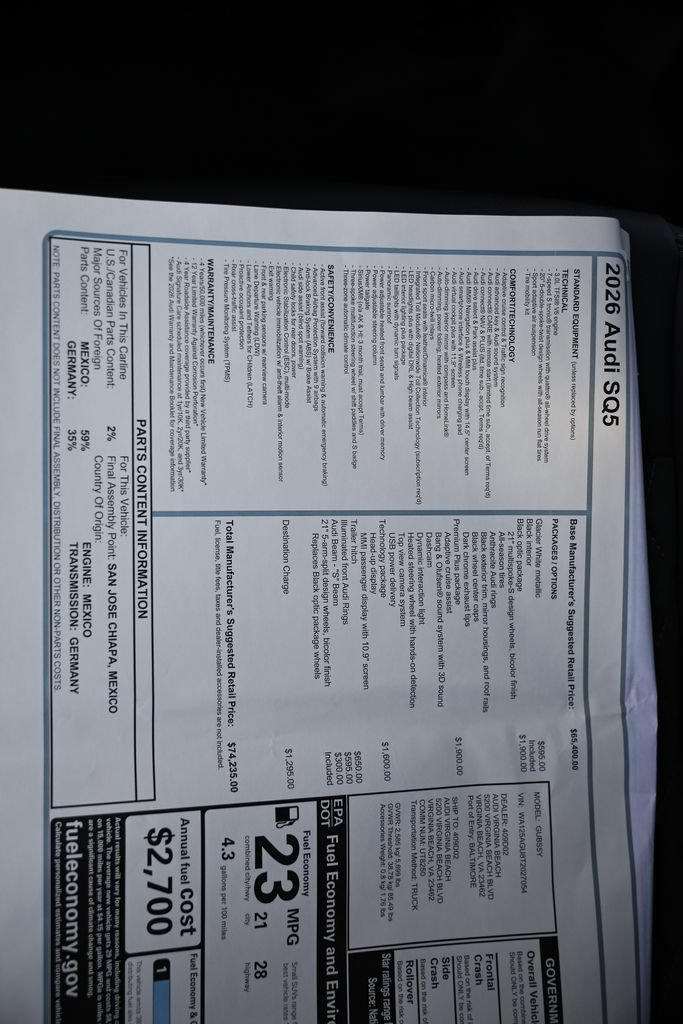 New 2026 Audi SQ5 Premium Plus AWD/4WD image 25