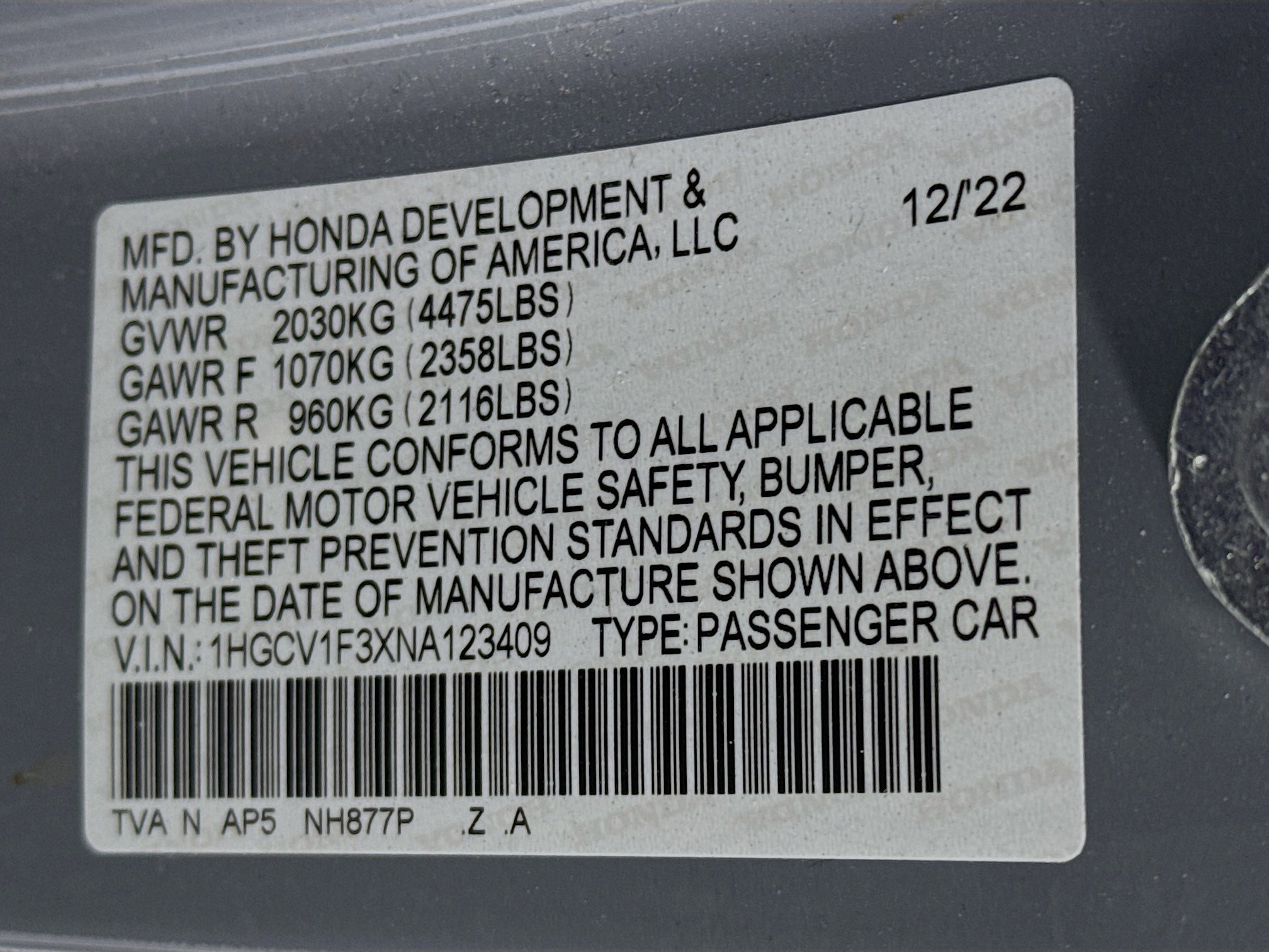 Certified 2022 Honda Accord Sport image 29