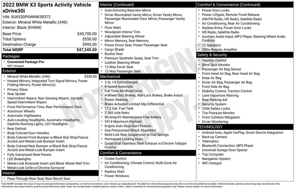 Used 2022 BMW X3 xDrive30i image 6