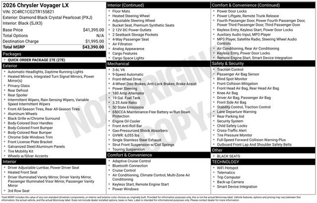 New 2026 Chrysler Voyager LX FWD image 34