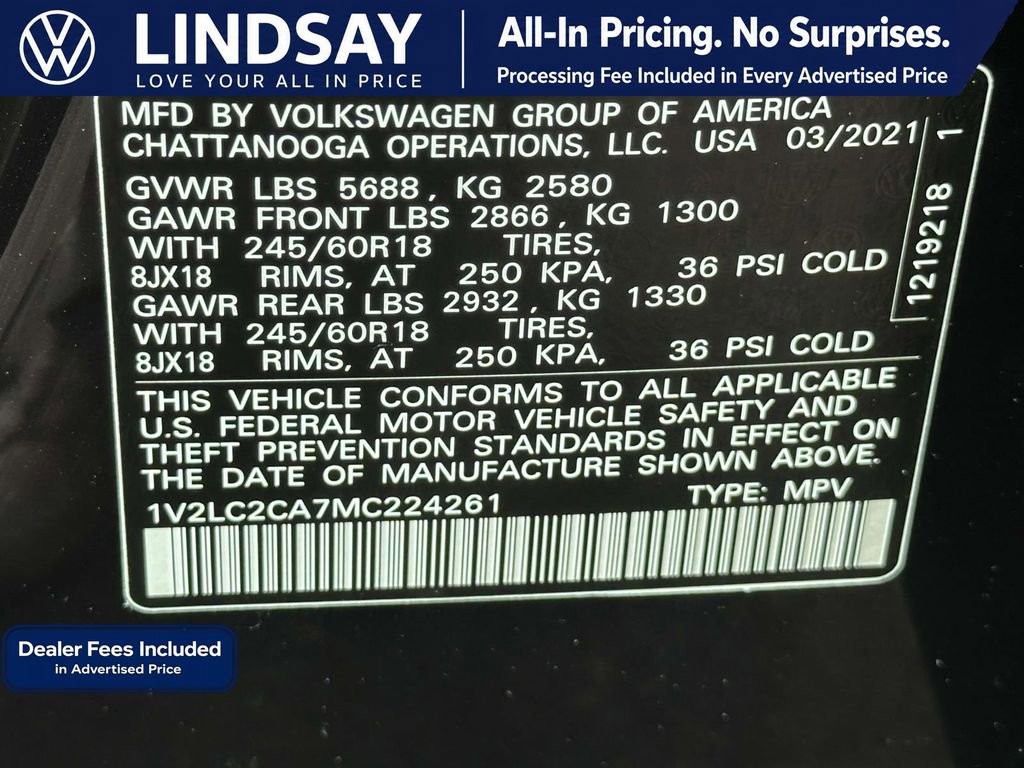Used 2021 Volkswagen Atlas Cross Sport SE AWD/4WD image 26
