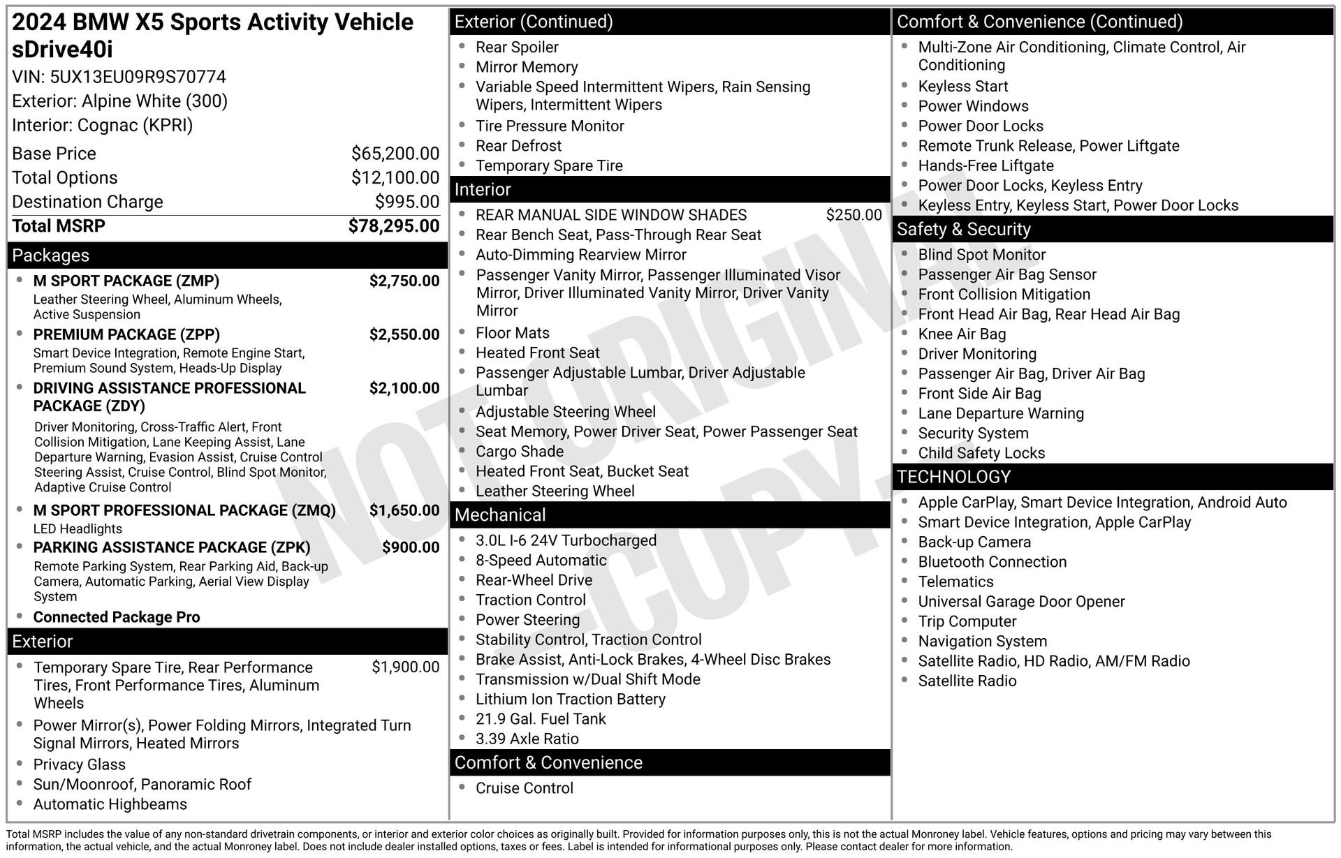 Used 2024 BMW X5 sDrive40i w/ M Sport Package RWD image 42