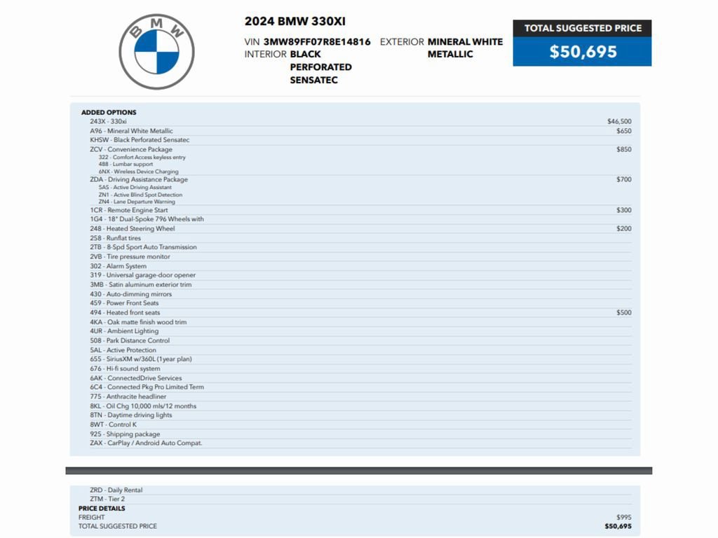 Used 2024 BMW 330i xDrive Sedan w/ Convenience Package image 2