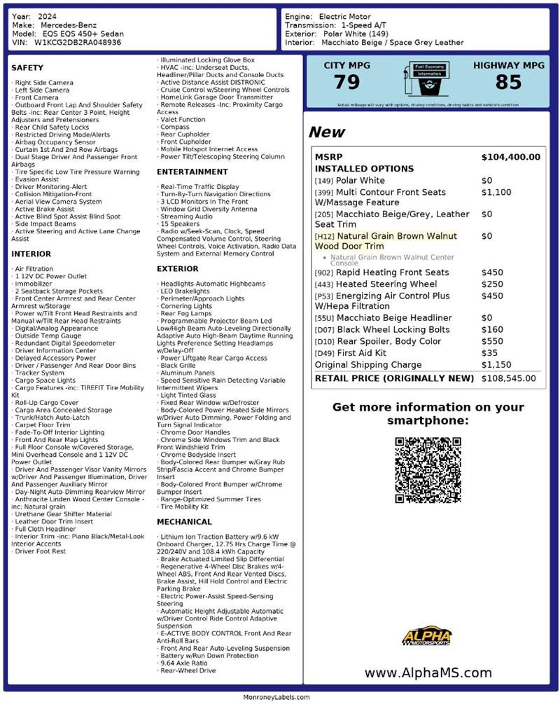 Used 2024 Mercedes-Benz EQS 450+ Sedan image 3