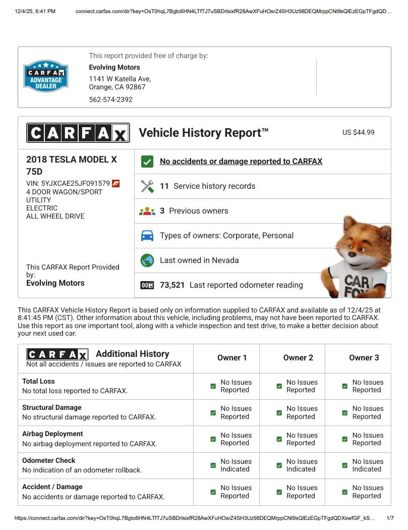 Used 2018 Tesla Model X 75D image 2