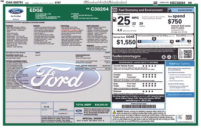 Used 2019 Ford Edge SEL w/ Equipment Group 201A FWD image 14