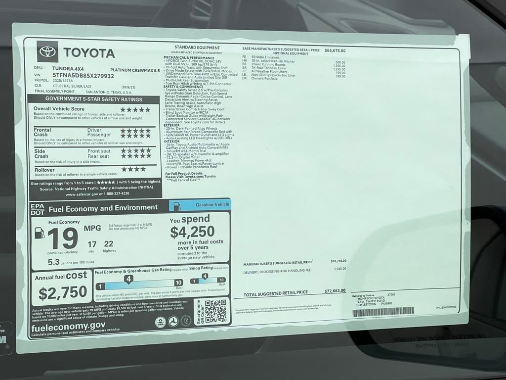 New 2025 Toyota Tundra Platinum image 19