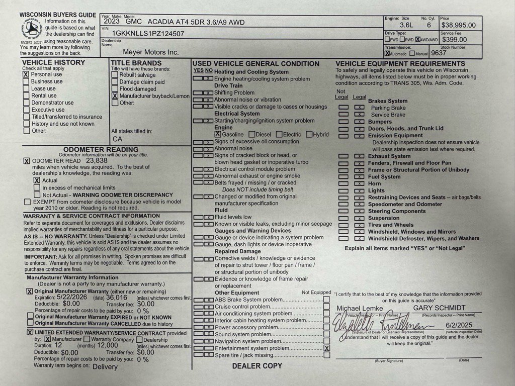 Used 2023 GMC Acadia AT4 w/ Trailering Package image 31