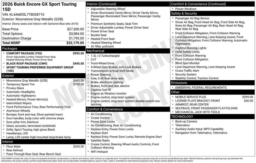 New 2026 Buick Encore GX Sport Touring w/ Comfort Package image 11