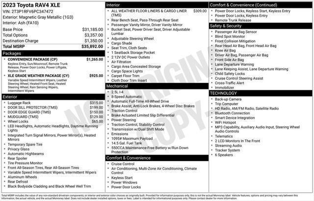 Certified 2023 Toyota RAV4 XLE w/ Convenience Package AWD/4WD image 5
