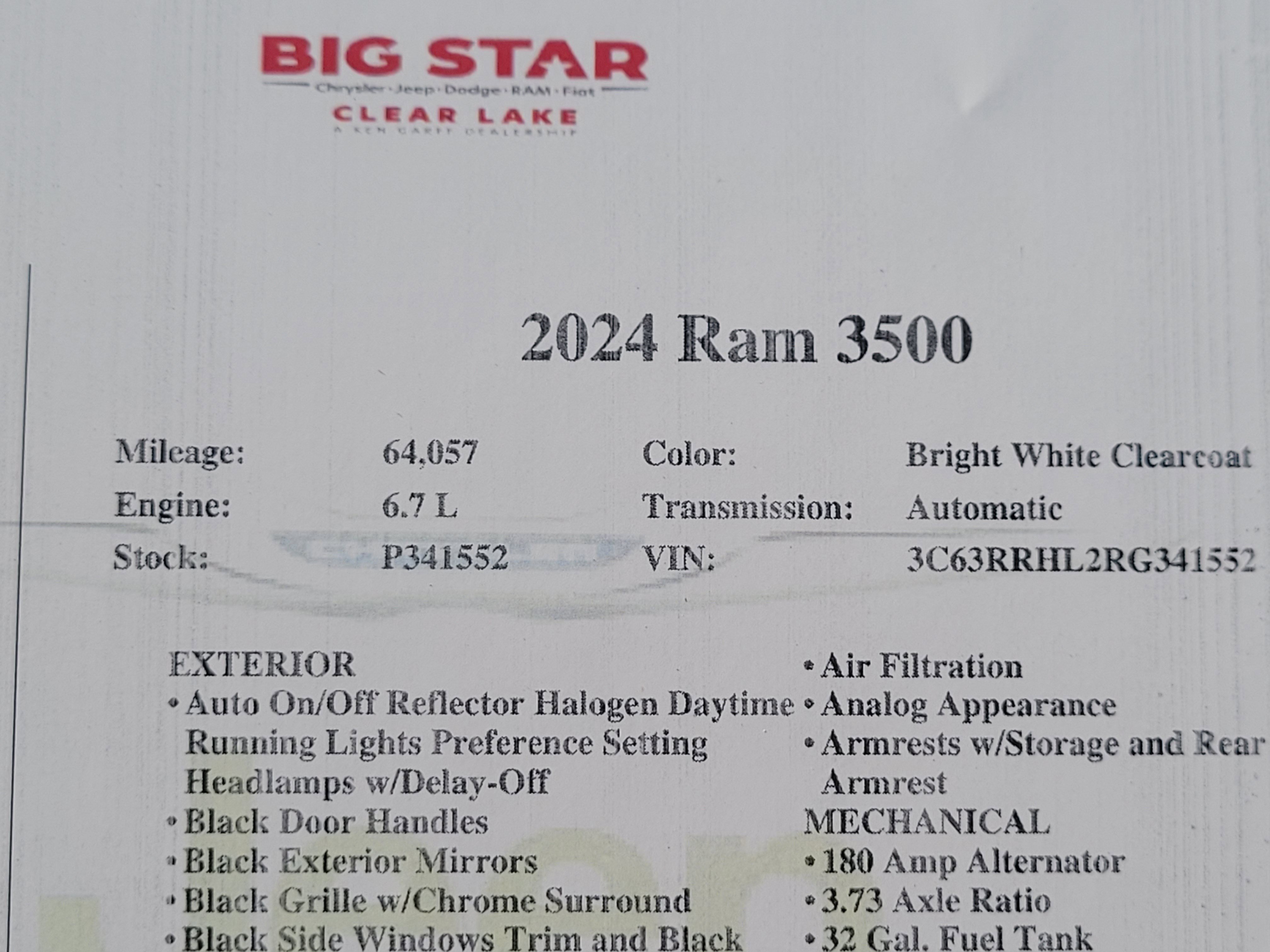 Used 2024 RAM 3500 Big Horn image 33