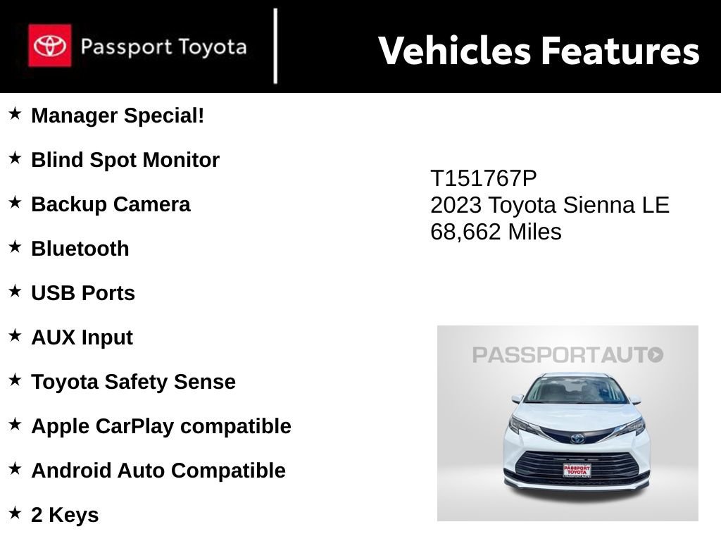 Used 2023 Toyota Sienna LE image 9