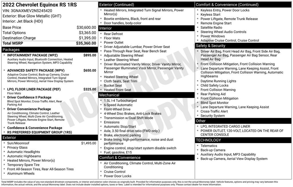 Used 2022 Chevrolet Equinox RS w/ Infotainment Package image 31
