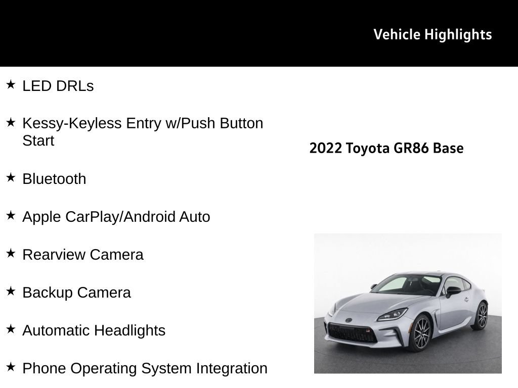 Used 2022 Toyota GR86 w/ ALL Weather Mat Package (TMS) RWD image 29
