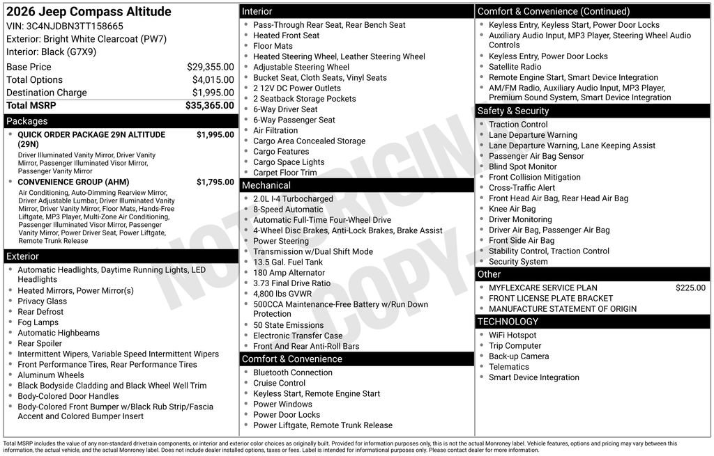New 2026 Jeep Compass Latitude AWD/4WD image 33