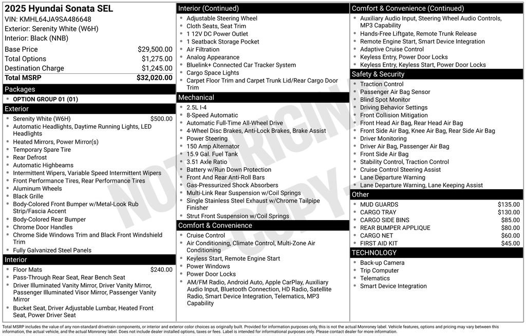New 2025 Hyundai Sonata SEL AWD/4WD image 6