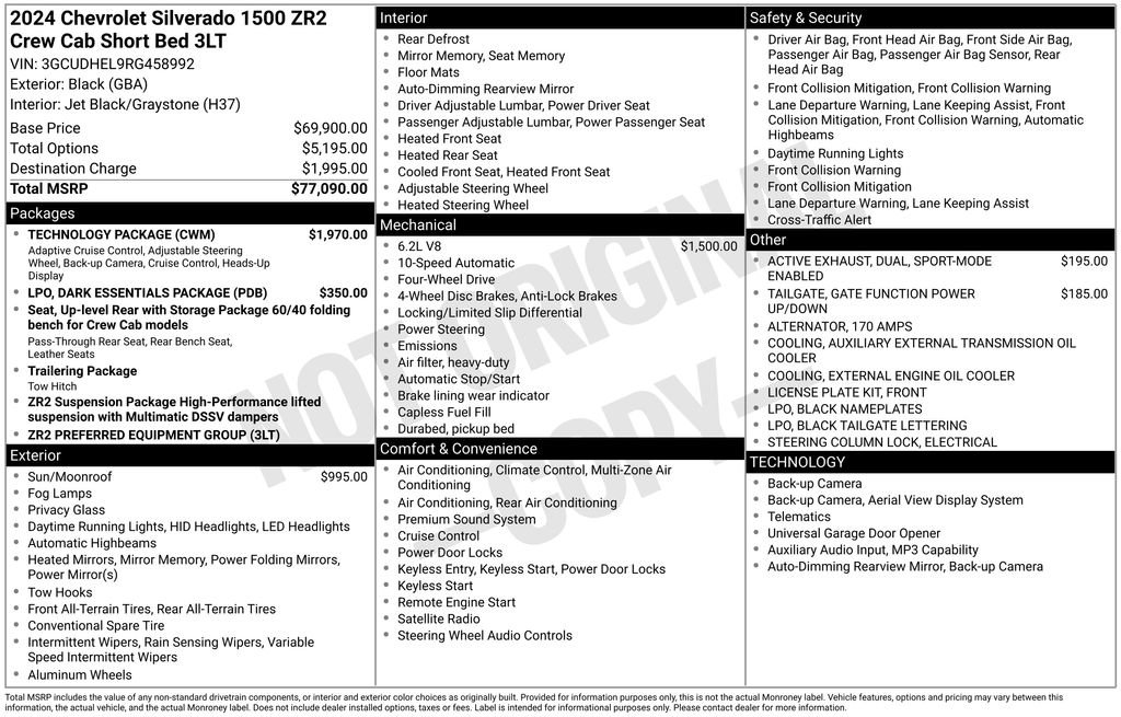 Used 2024 Chevrolet Silverado 1500 ZR2 w/ Technology Package image 9