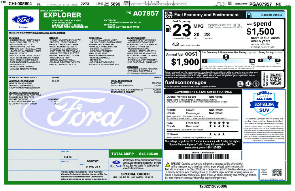 Used 2023 Ford Explorer XLT w/ Equipment Group 202A RWD image 5