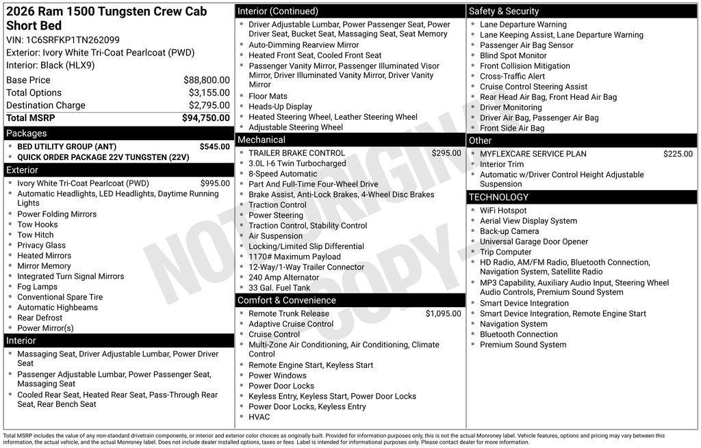 New 2026 RAM 1500 Tungsten w/ Bed Utility Group AWD/4WD image 36