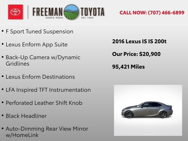 Used 2016 Lexus IS 200t w/ F Sport Package RWD image 12
