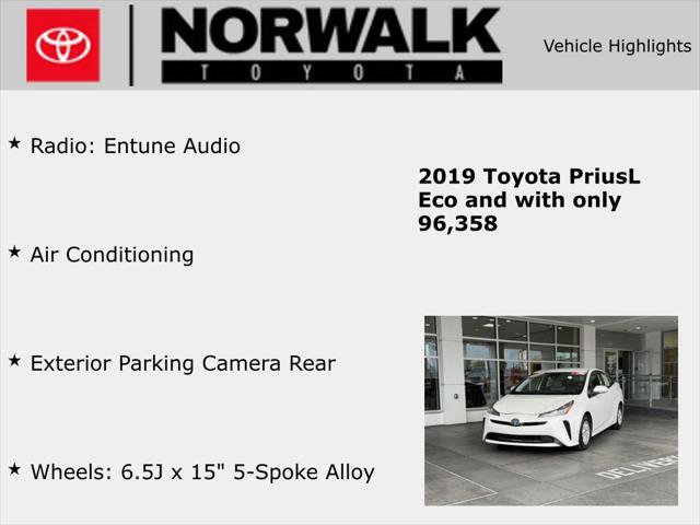 Certified 2019 Toyota Prius L Eco FWD image 10