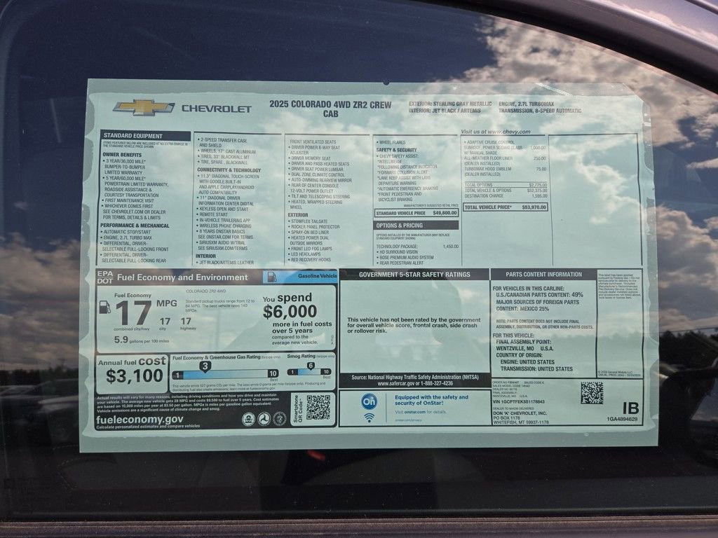 New 2025 Chevrolet Colorado ZR2 w/ Technology Package image 29