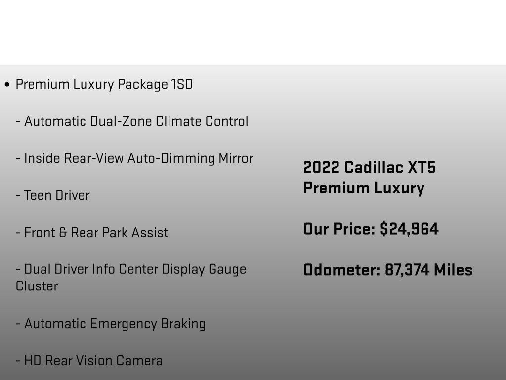 Used 2022 Cadillac XT5 Premium Luxury w/ Technology Package AWD/4WD image 6