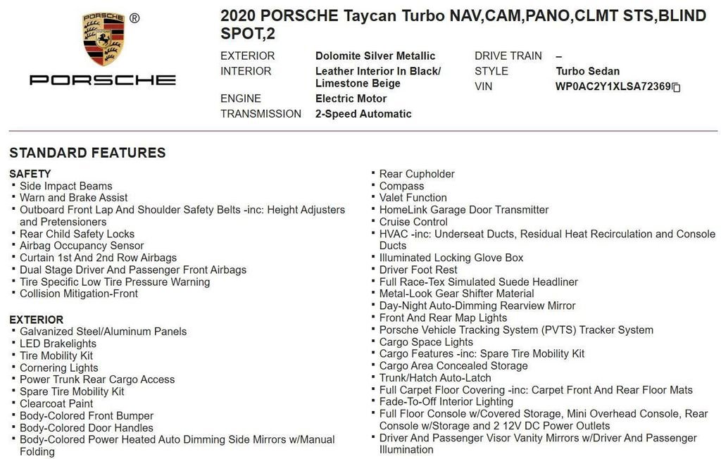 Used 2020 Porsche Taycan Turbo image 19