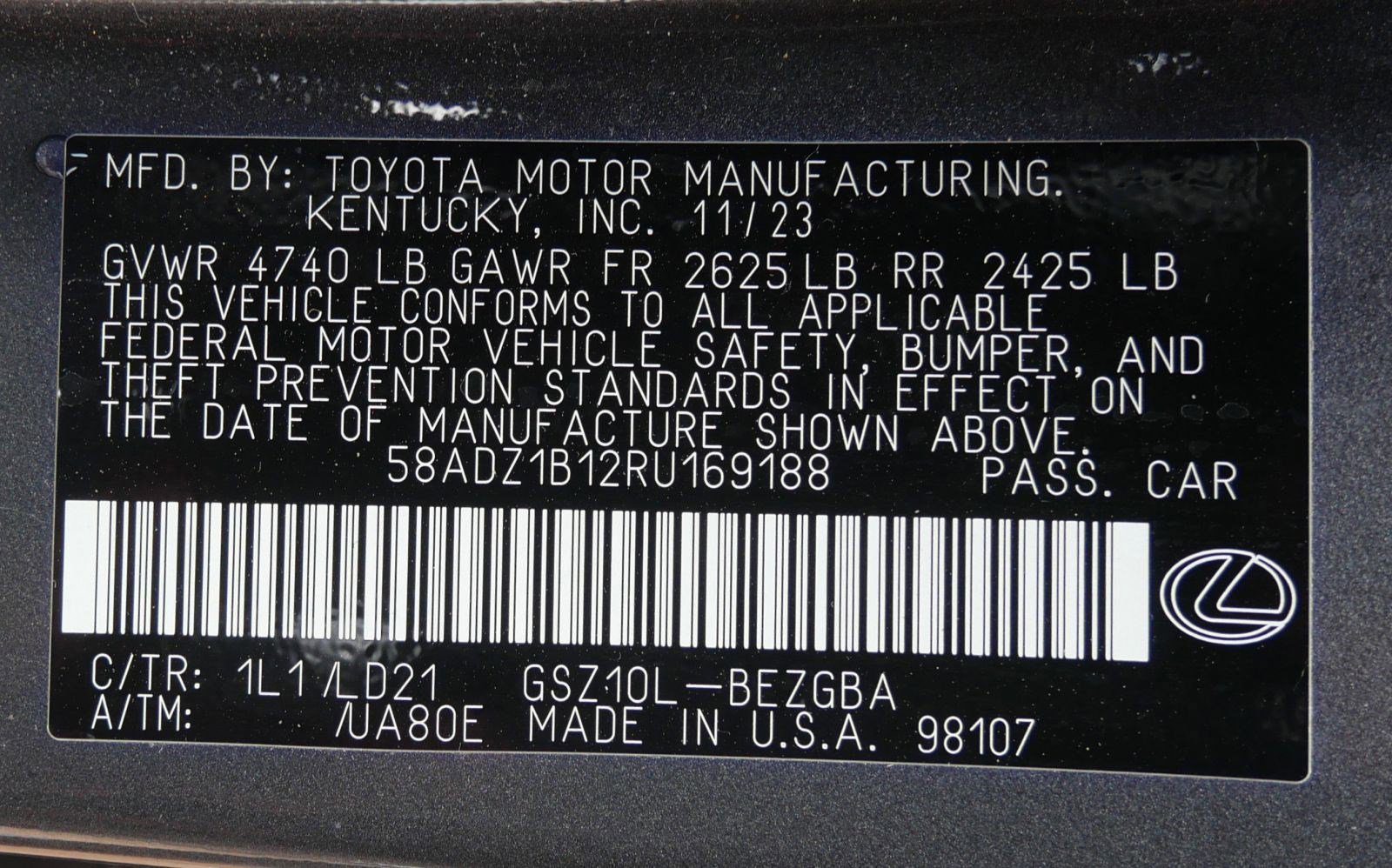 Certified 2024 Lexus ES 350 w/ Premium Package image 19